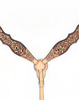 HILASON Western Horse Headstall Breast Collar Leather Tan
