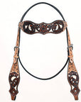 Hand-Carved Leather Western Headstall And Breast Collar Set For Training And Showing