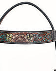 Hand-Carved Leather Western Headstall And Breast Collar Set For Training And Showing