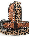 American Darling ADBLF227-L Beautifully Hand Tooled Hair-On Genuine American Leather Belt Men and Women