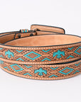 American Darling ADBLF173-L Beautifully Hand Tooled Genuine American Leather Belt Men and Women