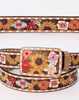 American Darling ADBLF183-L Beautifully Hand Tooled Genuine American Leather Belt Men and Women
