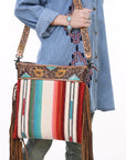 American Darling Cross Body Hand Tooled Saddle Blanket Genuine Leather Women Bag Western Handbag Purse