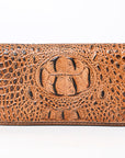 American Darling Clutch Hand Tooled Crocodile Embossed Genuine Leather Women Bag Western Handbag Purse