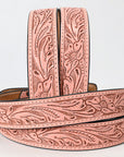 American Darling Hand Tooled Carved Unisex Genuine American Leather Belt Tan