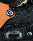 14 In Hilason Western Horse Treeless Trail Barrel American Leather Saddle Black