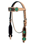 Hilason Horse Floral Hand Painted American Leather Breast Collar Headstall Painted