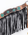 Hilason Horse Floral Hand Painted American Leather Breast Collar Headstall Painted