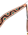 HILASON Western Horse Headstall & Breast Collar American Leather Floral Carving