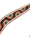 Hilason Horse Floral Hand Painted American Leather Breast Collar Headstall Brown