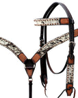 Hand-Carved Leather Western Headstall And Breast Collar Set For Training And Showing