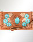 American Darling Organiser Hair-On Hand Tooled Genuine Leather Women Bag Western Handbag Purse