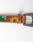American Darling ADBLF101-L Beautifully Hand Tooled Genuine American Leather Belt Men and Women