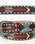 American Darling ADBLF104-L Beautifully Hand Tooled Genuine American Leather Belt Men and Women