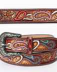 American Darling ADBLF105-L Beautifully Hand Tooled Genuine American Leather Belt Men and Women