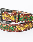 American Darling ADBLF106-L Beautifully Hand Tooled Genuine American Leather Belt Men and Women