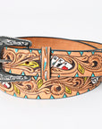 Beautifully Hand Tooled Hand Painted Genuine American Leather Belt Men and Women