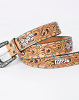 Beautifully Hand Tooled Hand Painted Genuine American Leather Belt Men and Women