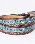 American Darling ADBLF153-L Beautifully Hand Tooled Genuine American Leather Belt Men and Women