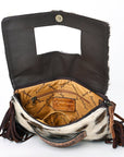 American Darling Hand Tooled Hair-On Genuine Leather Women Bag Western Handbag Purse