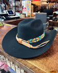 HILASON Beaded American Style Western Cowgirl Handmade Hatband Tan