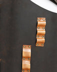 HILASON Genuine Leather Adjustable Work Apron With Tool Pockets Brown
