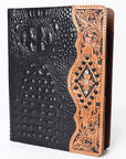 American Darling Portfolio Bag Hand Tooled Crocodile embossed Genuine Leather women bag western handbag purse - Everest Ranch