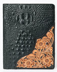 American Darling Portfolio Bag Hand Tooled Crocodile embossed Genuine Leather women bag western handbag purse - Everest Ranch