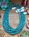 19” Graduated Turquoise Heishi Necklace – 5mm Saucers