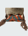 OHLAY KB196 Cross Body Upcycled Wool Upcycled Canvas Hair-On Genuine Leather women bag western handbag purse