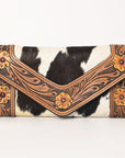 OHLAY Wallet Hand Tooled Hair-On Genuine Leather Women Bag Western Handbag Purse | Womens Handbags |Leather Belt for Summer