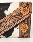 OHLAY Wallet Hand Tooled Hair-On Genuine Leather Women Bag Western Handbag Purse | Womens Handbags |Leather Belt for Summer