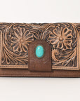 OHLAY WALLET Hand Tooled Genuine Leather women bag western handbag purse