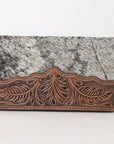 OHLAY WALLET Hand Tooled Hair-on Genuine Leather women bag western handbag purse