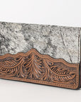 OHLAY WALLET Hand Tooled Hair-on Genuine Leather women bag western handbag purse