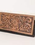 OHLAY WALLET Hand Tooled Hair-on Genuine Leather women bag western handbag purse