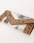 OHLAY WALLET Hand Tooled Hair-on Genuine Leather women bag western handbag purse