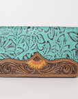 OHLAY WALLET Hand Tooled Embossed Hair-on Genuine Leather women bag western handbag purse
