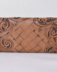 OHLAY WALLET Hand Tooled Hair-on Genuine Leather women bag western handbag purse