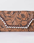OHLAY WALLET Hand Tooled Hair-on Genuine Leather women bag western handbag purse