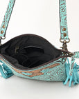 OHLAY Large Crossbody Hand Tooled Embossed Genuine Leather Women Bag Western Handbag Purse | Womens Handbags Belt for Summer