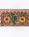 Hand Tooled Genuine Leather Western Purse For Women Vegetable Tanned Quality Cowhide