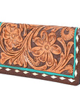 OHLAY WALLET Hand Tooled Genuine Leather women bag western handbag purse