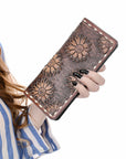 OHLAY WALLET Hand Tooled Genuine Leather women bag western handbag purse