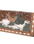 OHLAY Wallet Hand Tooled Genuine Leather Women Bag Western Handbag Purse | Womens Handbags |Leather Belt for Summer