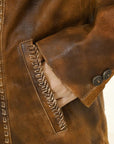 ADJKT039 Genuine Vintage leather Women shirt jacket dress ladies girl