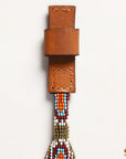 HILASON Beaded American Style Western Cowgirl Handmade Hatband Tan