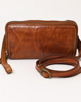 Spaghetti Western Swc433Cg Coin Purse Vintage Handmade Drum Dyed Genuine European Cowhide Leather Women Bag Western Handbag Purse