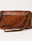 Spaghetti Western Swc433Cg Coin Purse Vintage Handmade Drum Dyed Genuine European Cowhide Leather Women Bag Western Handbag Purse