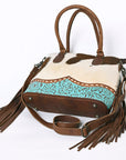 Embossed Hair-On Leather Western Tote Bag